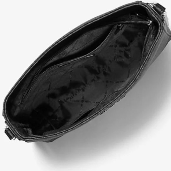 NEW MICHAEL KORS Jet Set Travel Large Logo Messenger Bag Black